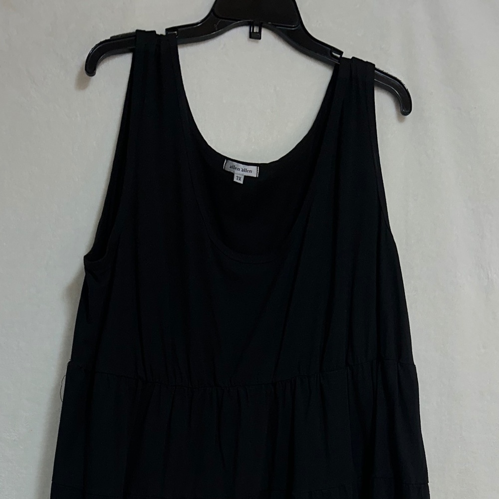 Allen Allen Women's 3X Black T-Shirt Dress Sleeveless Knee Length w/Tag